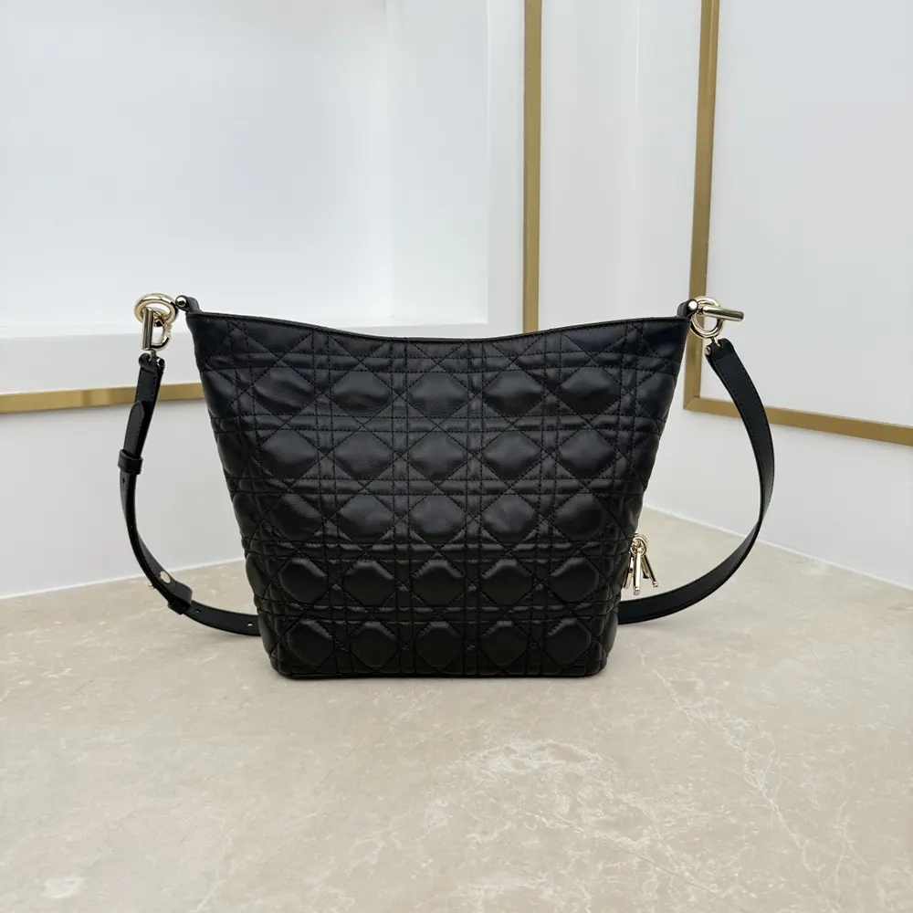 Dior Women Small Dior Toujours Hobo Bag Black Cannage Lambskin - image 4