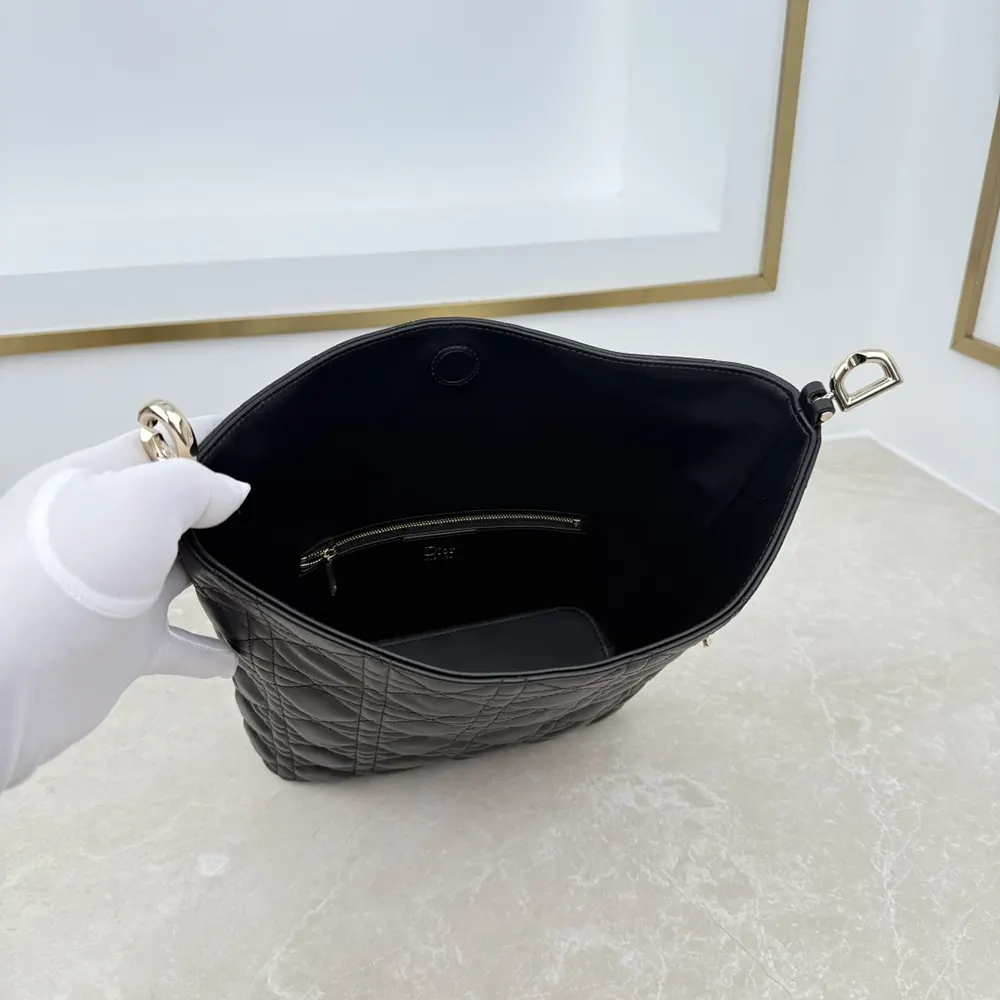 Dior Women Small Dior Toujours Hobo Bag Black Cannage Lambskin - image 8