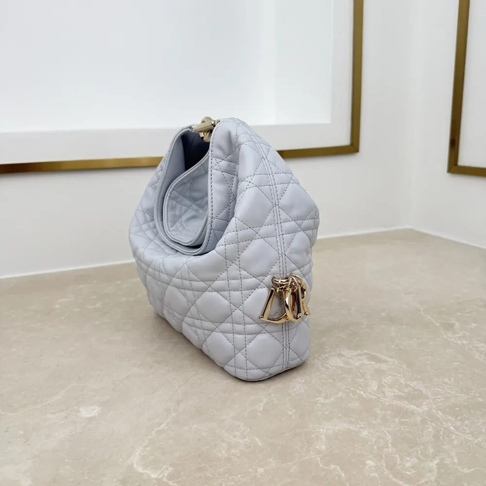 Dior Women Small Dior Toujours Hobo Bag Ice Blue Cannage Lambskin - image 6