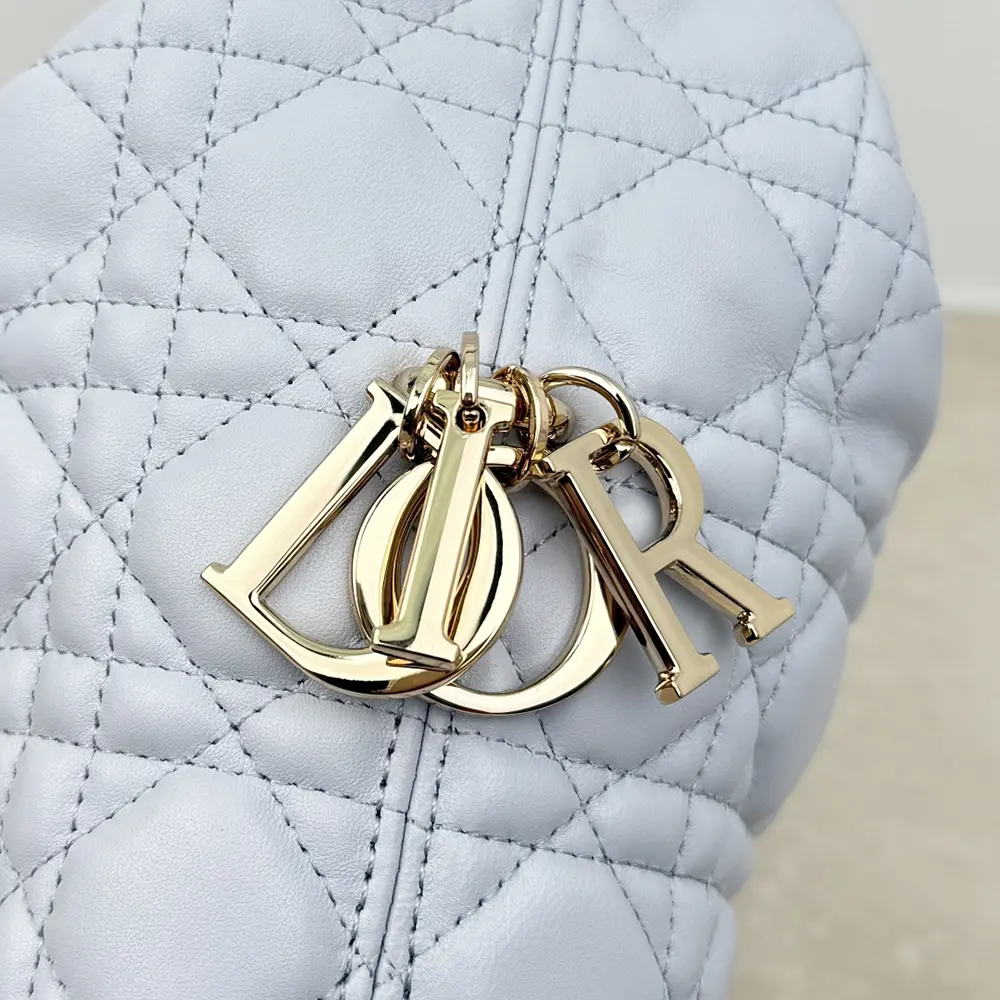 Dior Women Small Dior Toujours Hobo Bag Ice Blue Cannage Lambskin - image 9