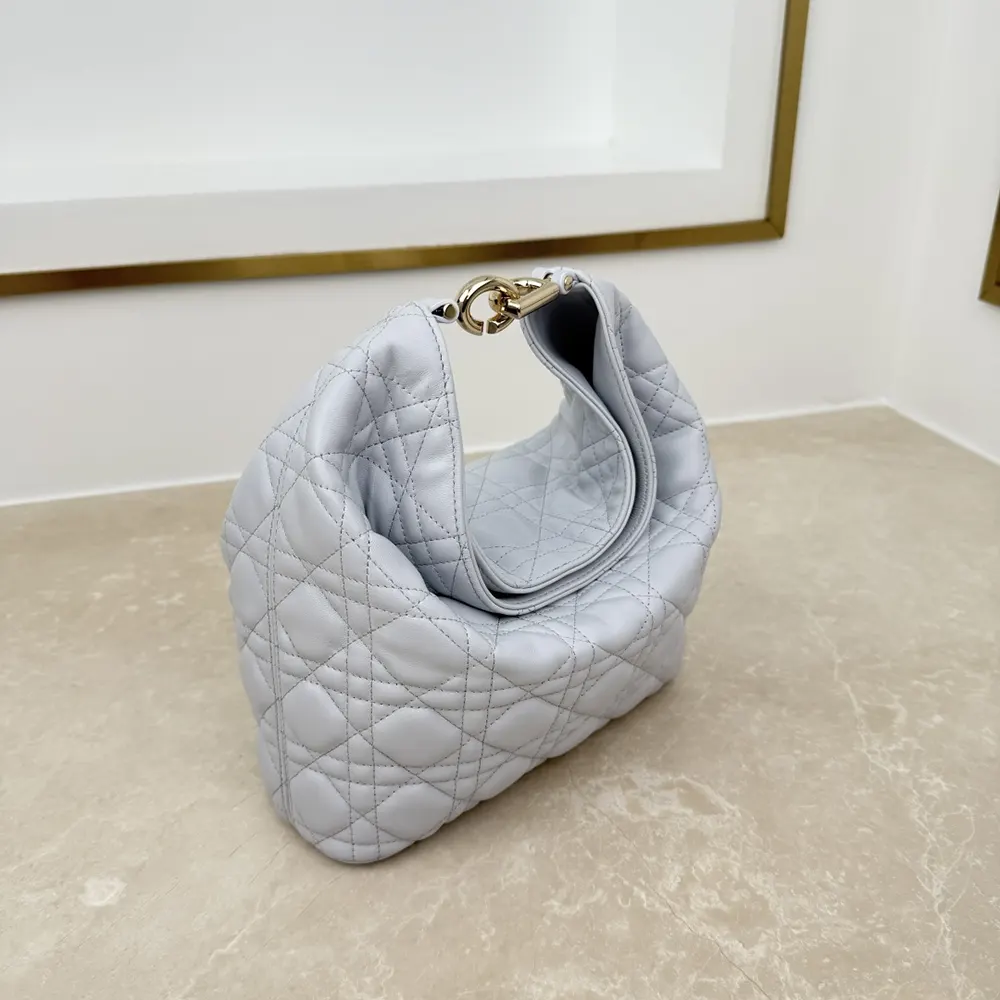 Dior Women Small Dior Toujours Hobo Bag Ice Blue Cannage Lambskin - image 5