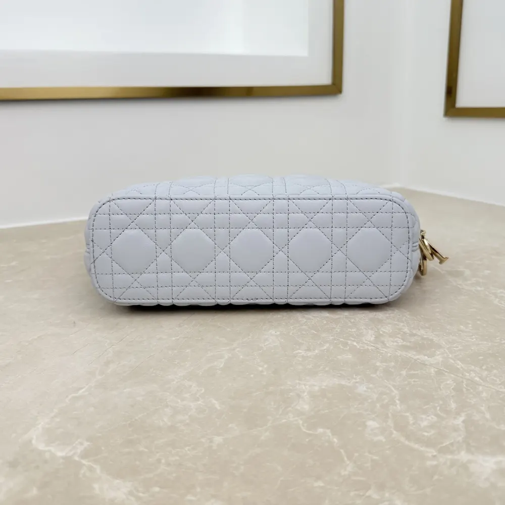 Dior Women Small Dior Toujours Hobo Bag Ice Blue Cannage Lambskin - image 7