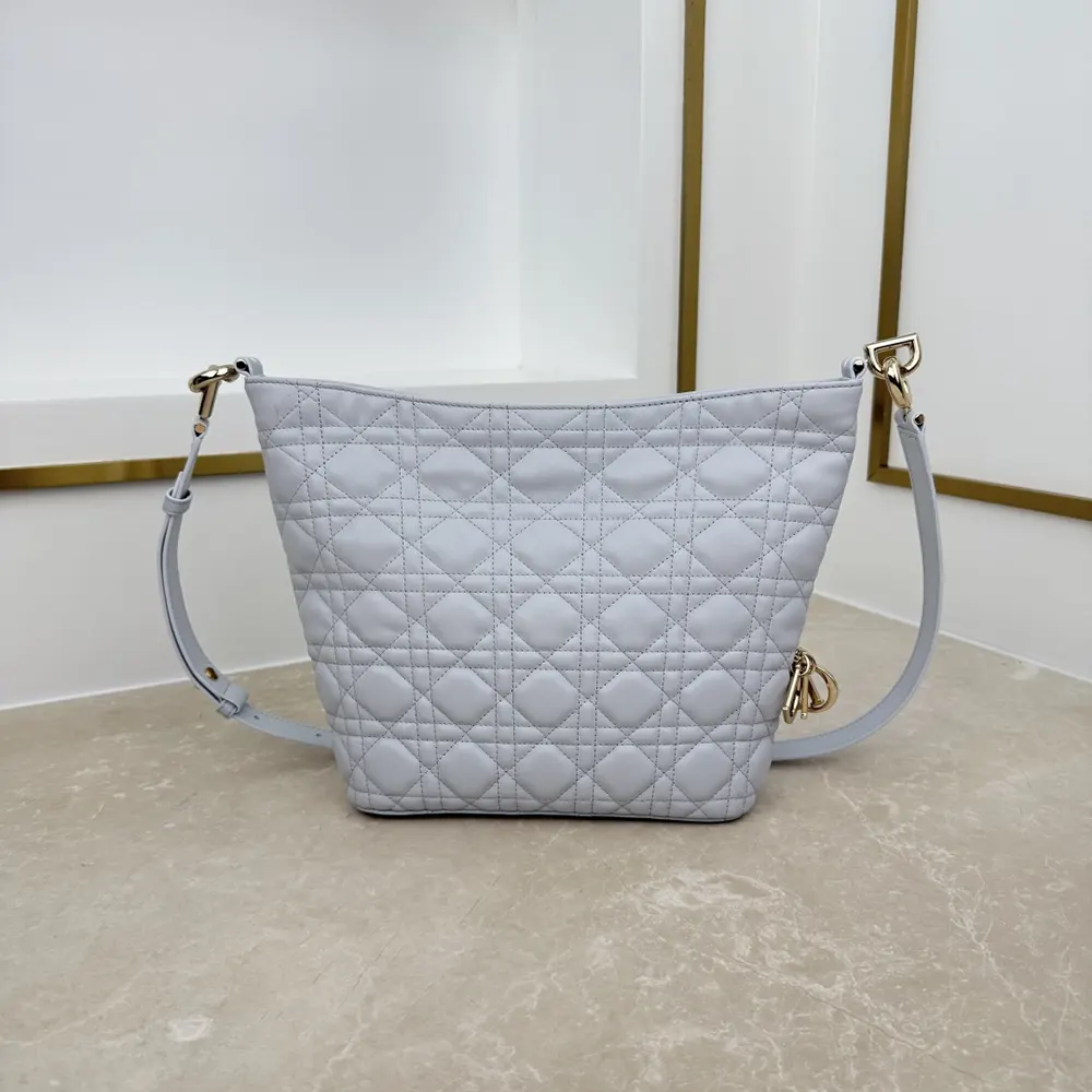 Dior Women Small Dior Toujours Hobo Bag Ice Blue Cannage Lambskin - image 4