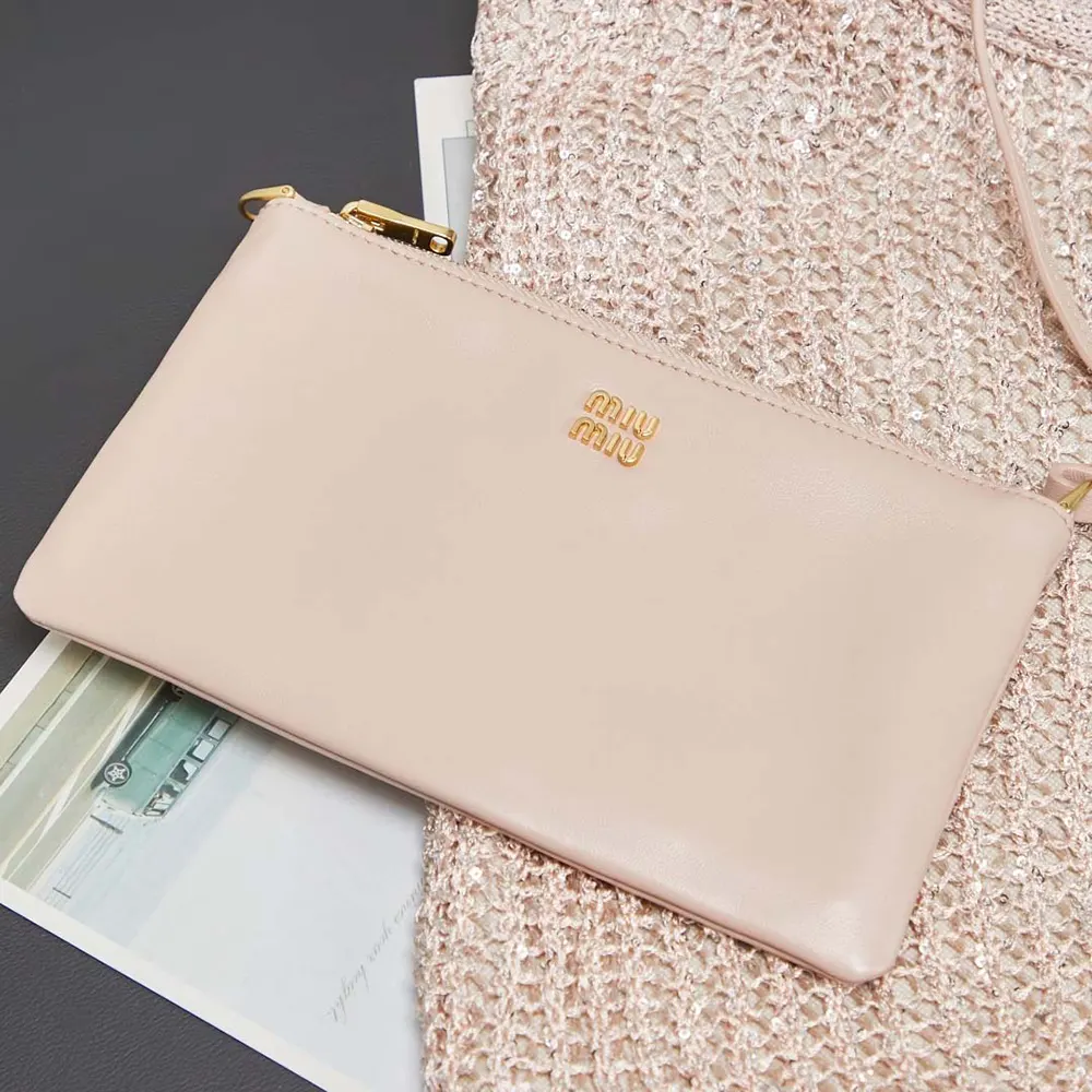 Miu Miu Women Ivy Sequin Mesh Bag Powder Pink - image 9