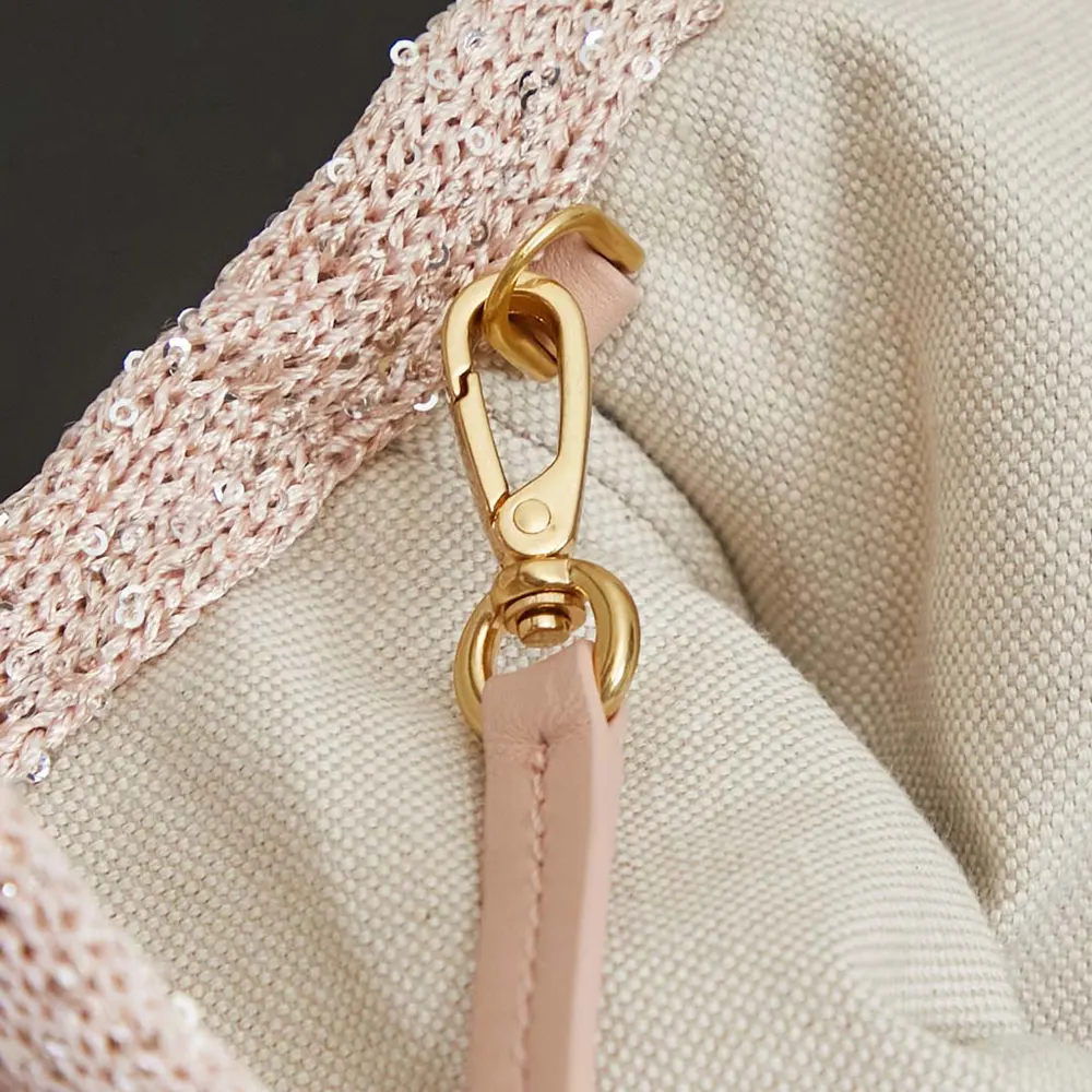 Miu Miu Women Ivy Sequin Mesh Bag Powder Pink - image 6