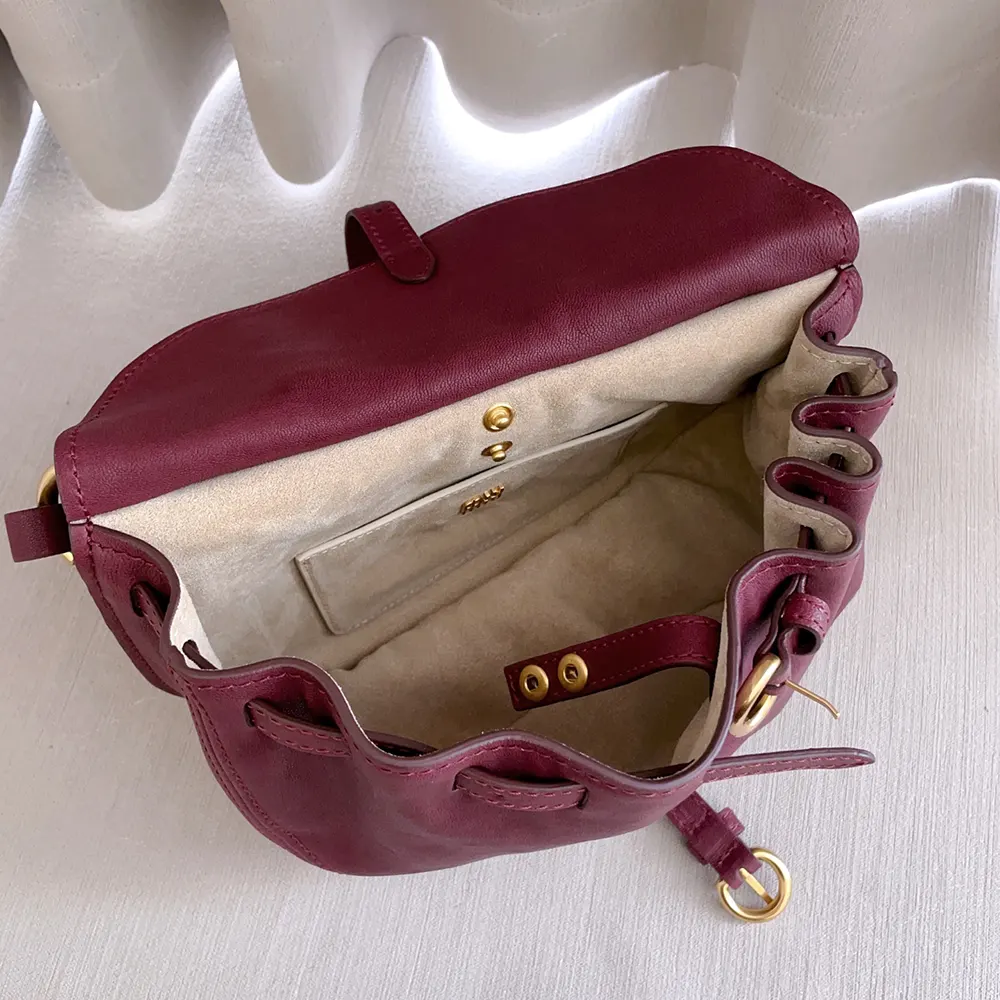 Miu Miu Women Rendez-Vous Nappa Leather Bag Amaranth Red - image 7