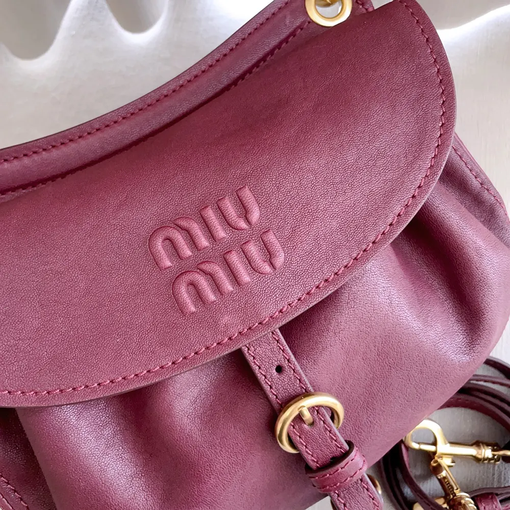 Miu Miu Women Rendez-Vous Nappa Leather Bag Amaranth Red - image 10
