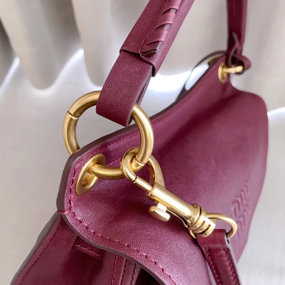 Miu Miu Women Rendez-Vous Nappa Leather Bag Amaranth Red - image 9
