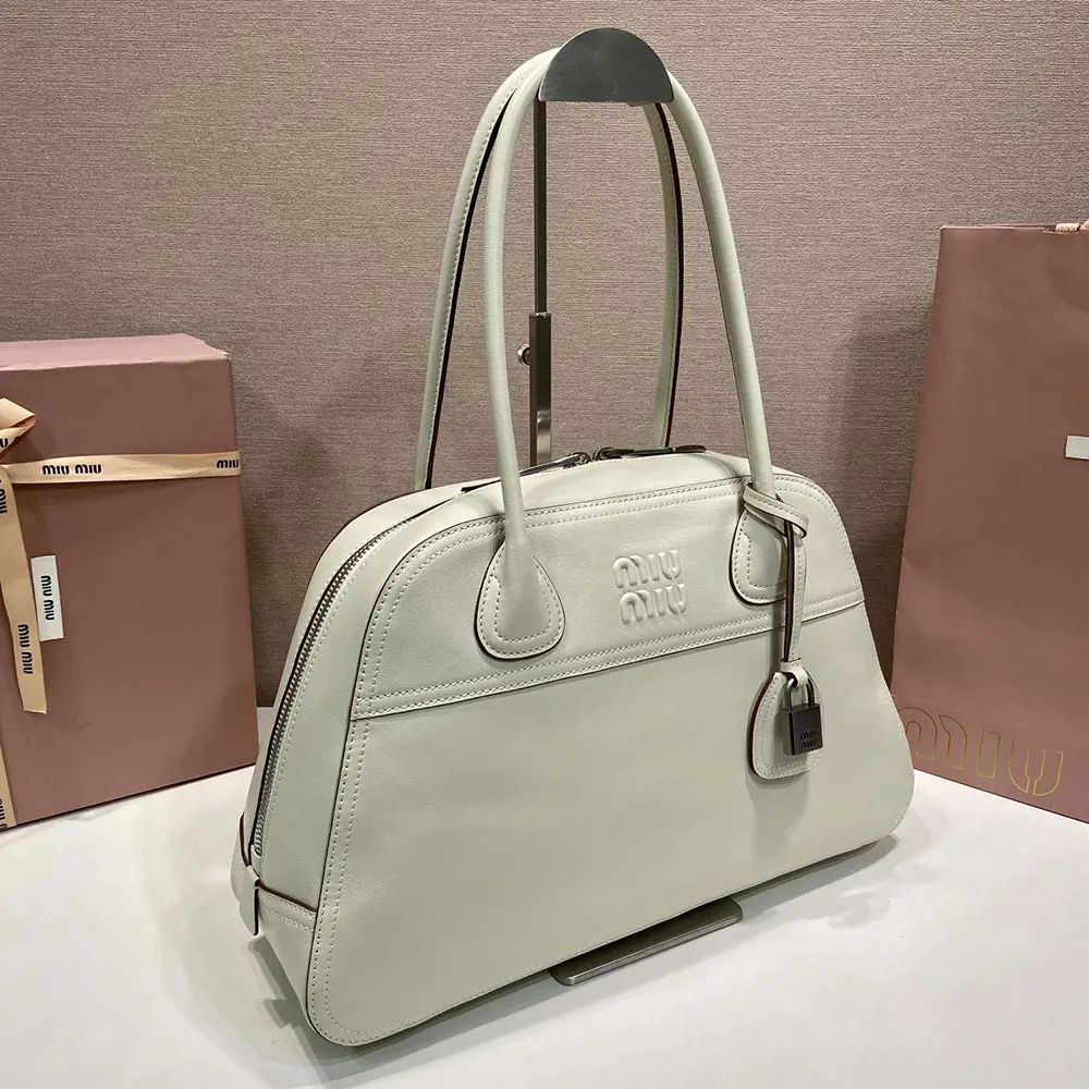 Miu Miu Women Vivant Leather Bag Chalk White - image 4