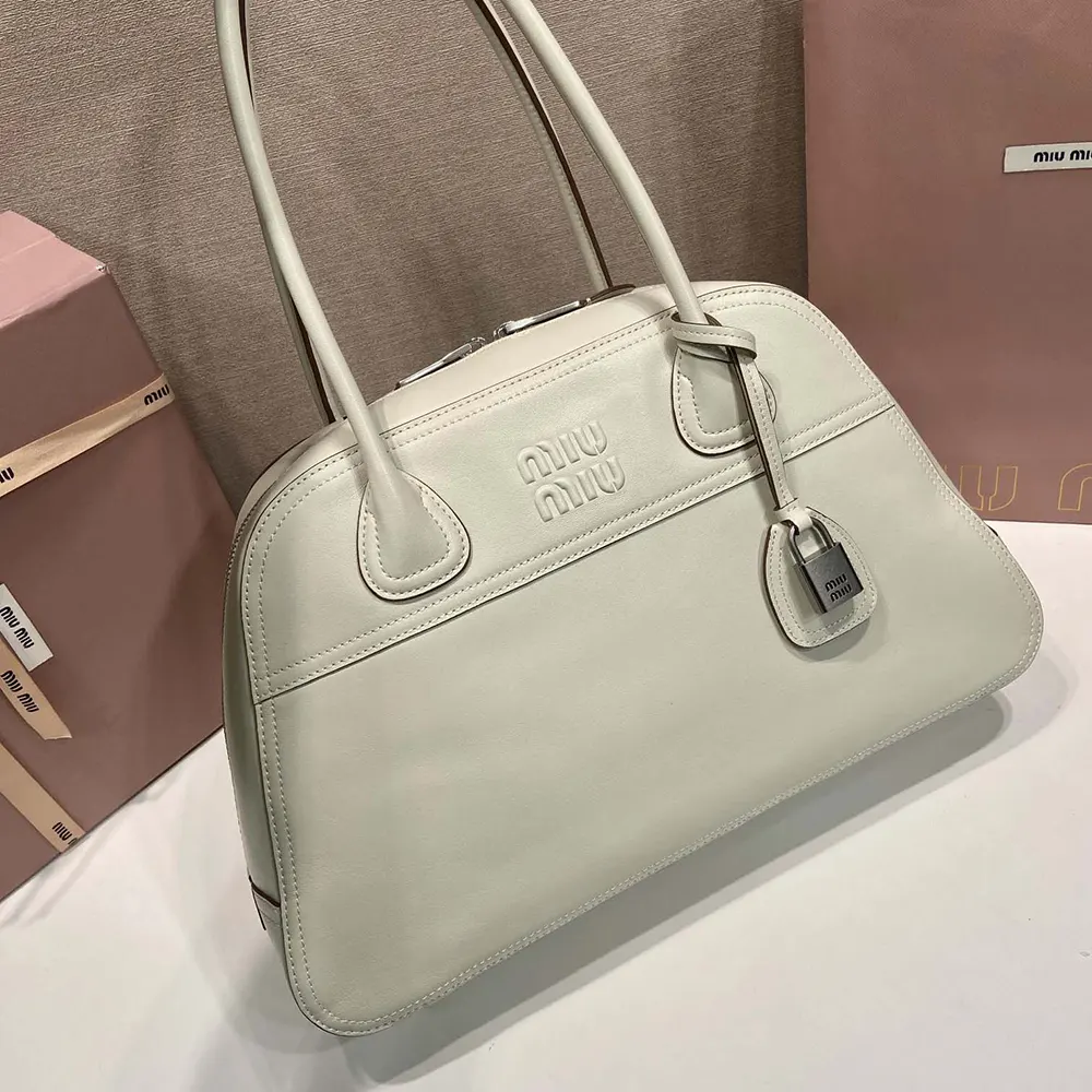 Miu Miu Women Vivant Leather Bag Chalk White - image 5