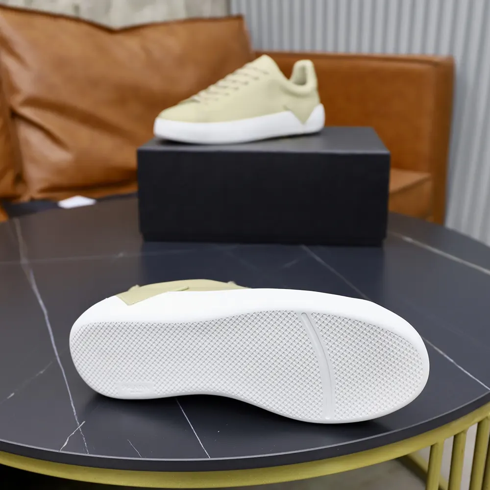 Prada Unisex Court Leather Sneakers-Desert Beige - image 10