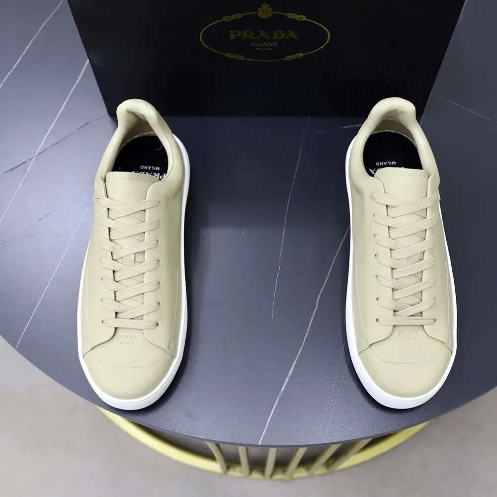 Prada Unisex Court Leather Sneakers-Desert Beige - image 4