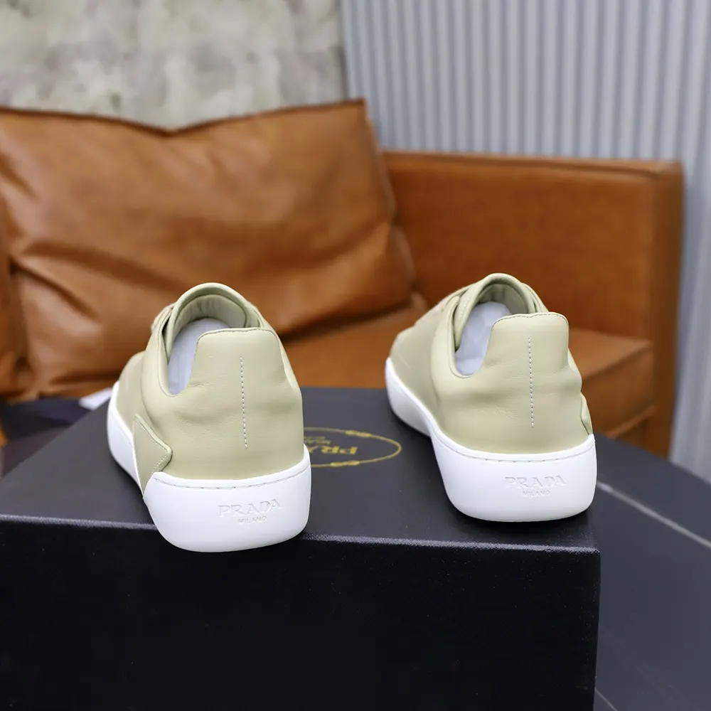Prada Unisex Court Leather Sneakers-Desert Beige - image 9