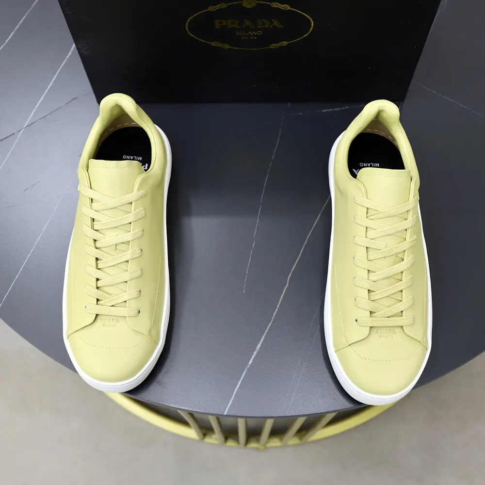 Prada Unisex Court Leather Sneakers-Pineapple - image 4