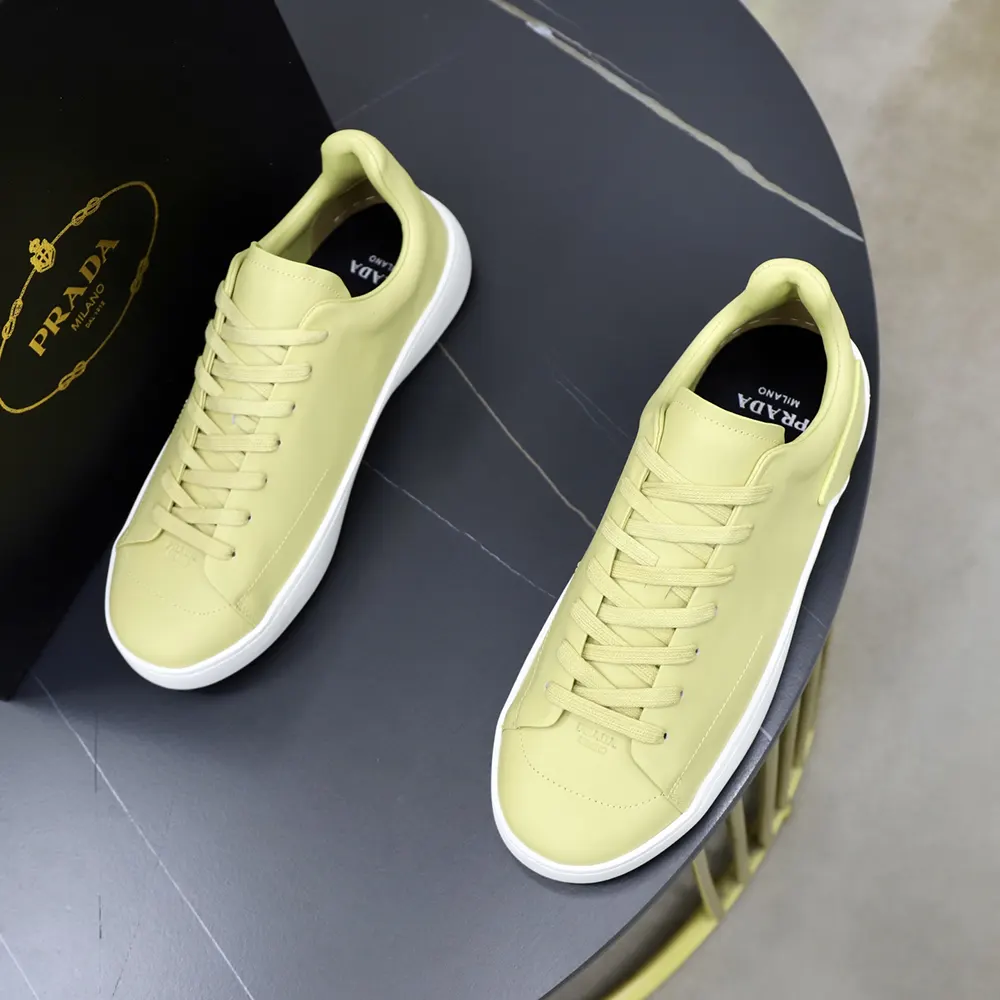 Prada Unisex Court Leather Sneakers-Pineapple - image 6