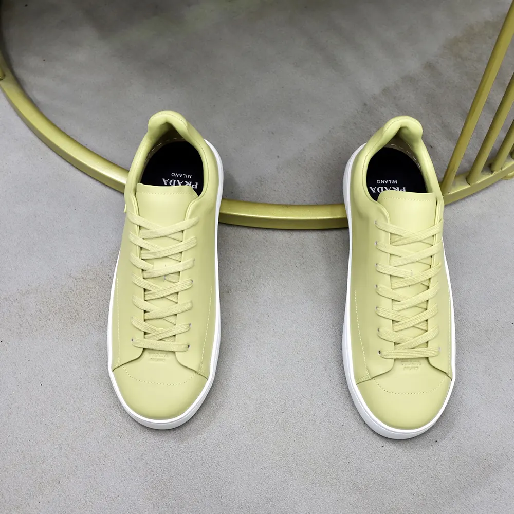 Prada Unisex Court Leather Sneakers-Pineapple - image 5