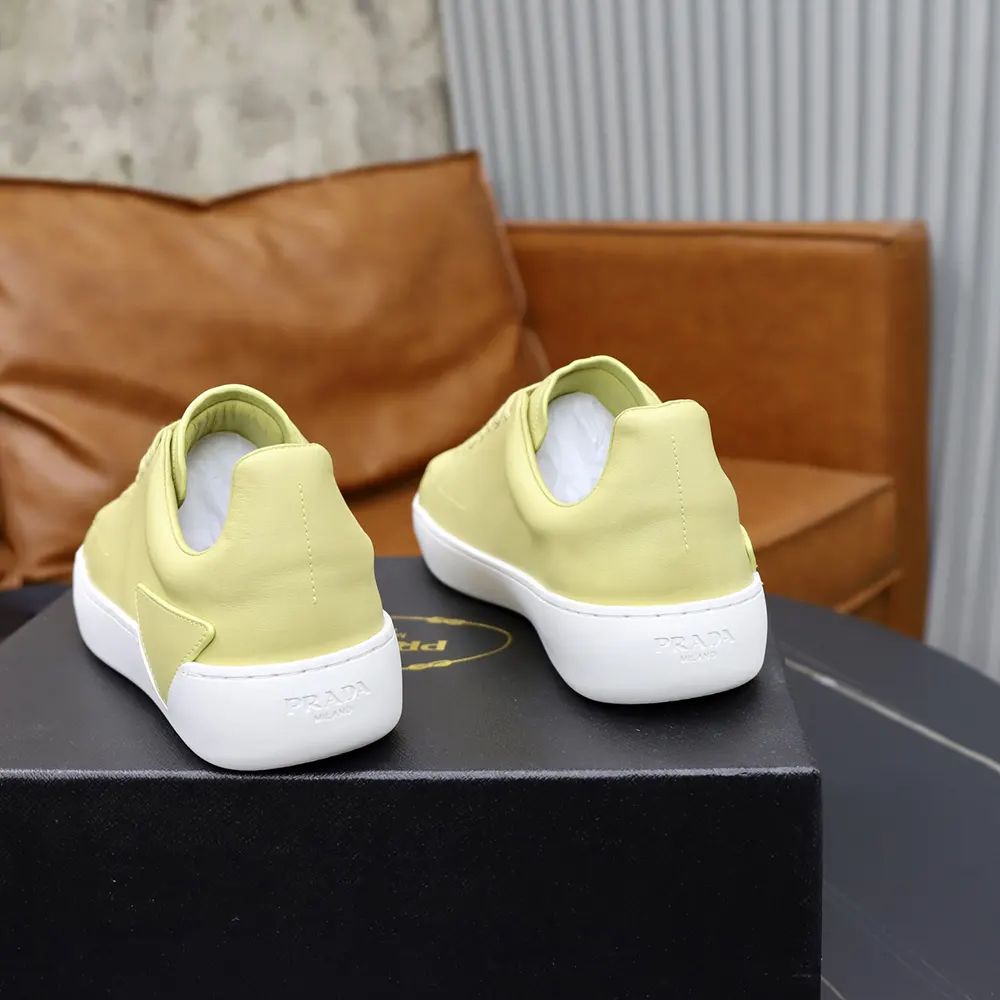 Prada Unisex Court Leather Sneakers-Pineapple - image 9