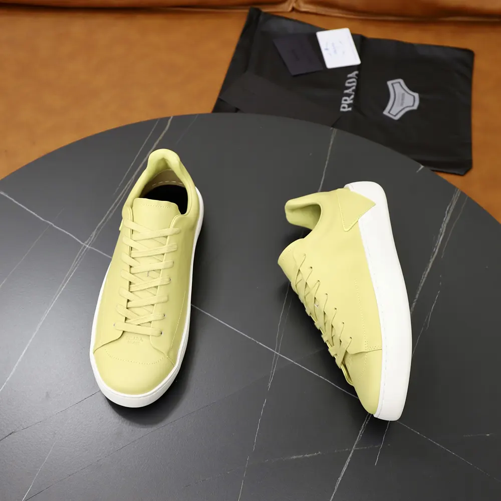 Prada Unisex Court Leather Sneakers-Pineapple - image 8