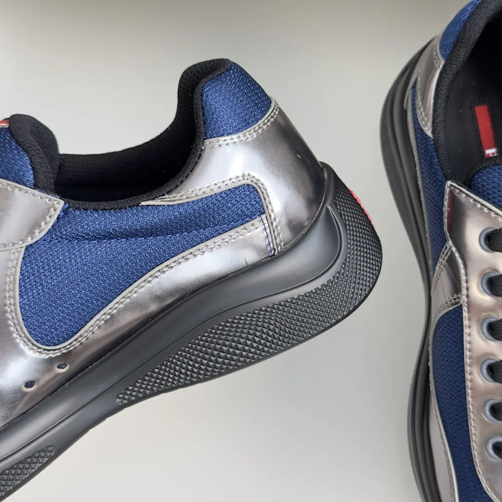 Prada Unisex Patent Leather And Technical Fabric Prada America’S Cup Sneakers-Navy - image 8