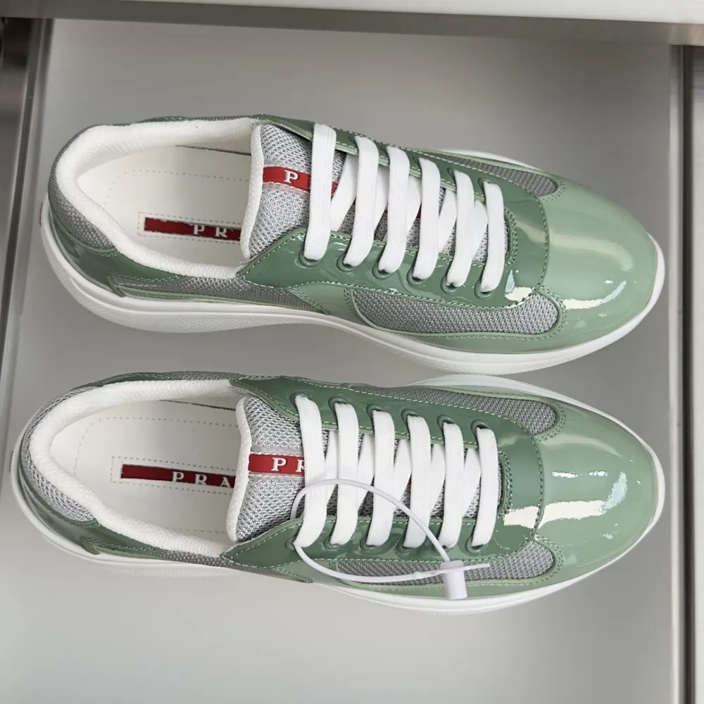 Prada Unisex Patent Leather And Technical Fabric Prada America’S Cup Sneakers-Aqua - image 4