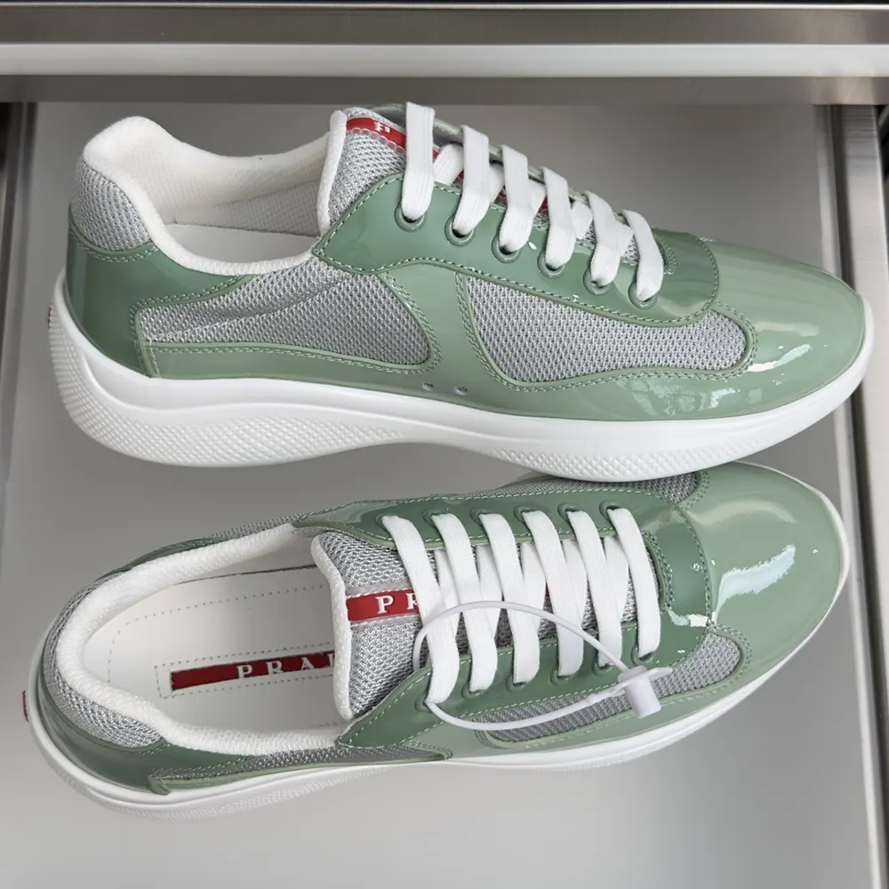 Prada Unisex Patent Leather And Technical Fabric Prada America’S Cup Sneakers-Aqua - image 5
