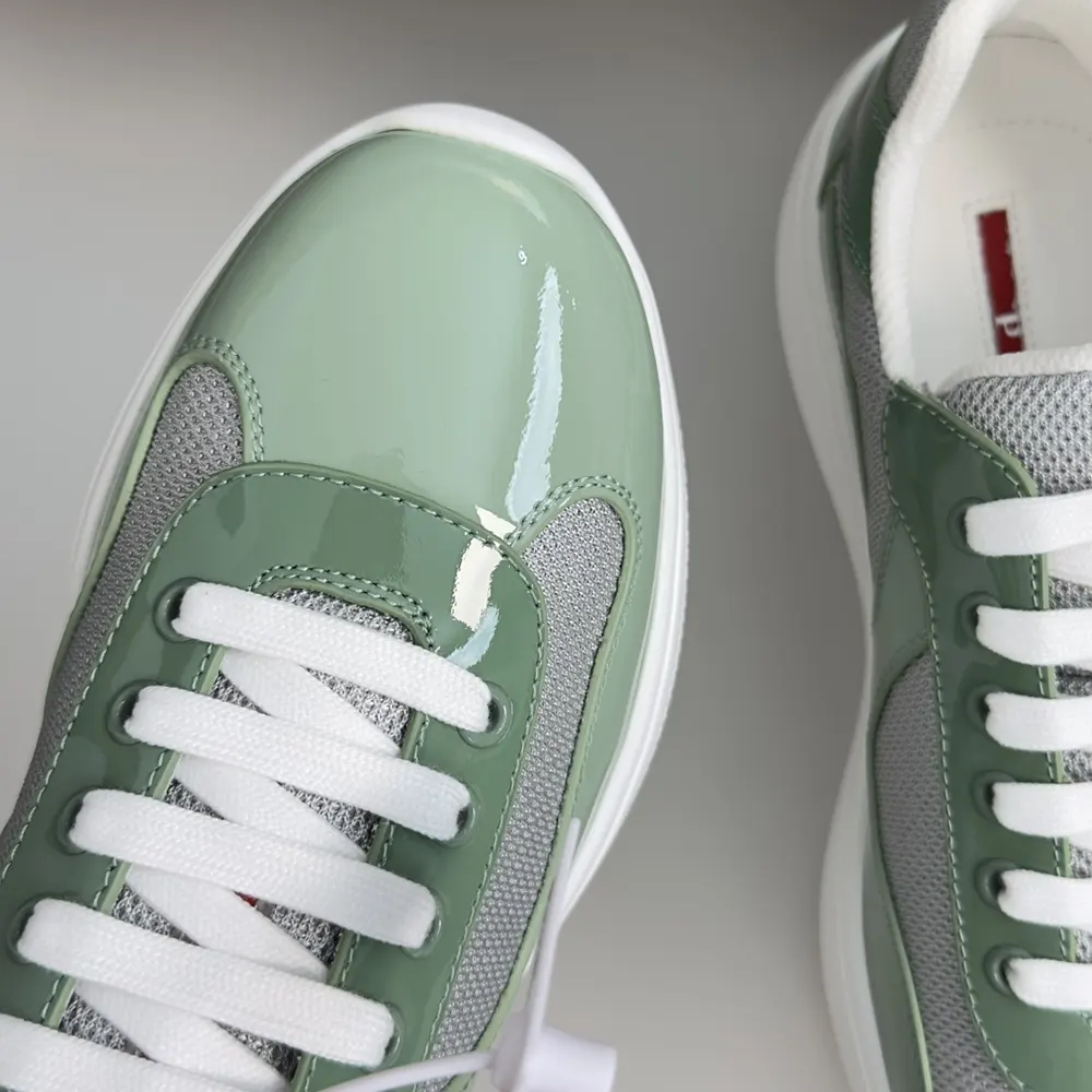 Prada Unisex Patent Leather And Technical Fabric Prada America’S Cup Sneakers-Aqua - image 7