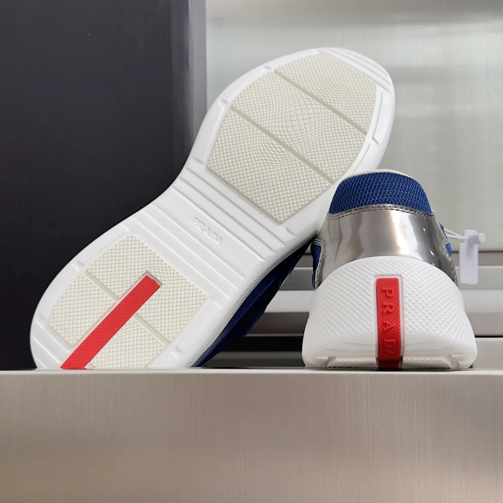 Prada Unisex Patent Leather And Technical Fabric Prada America’S Cup Sneakers-Navy - image 10