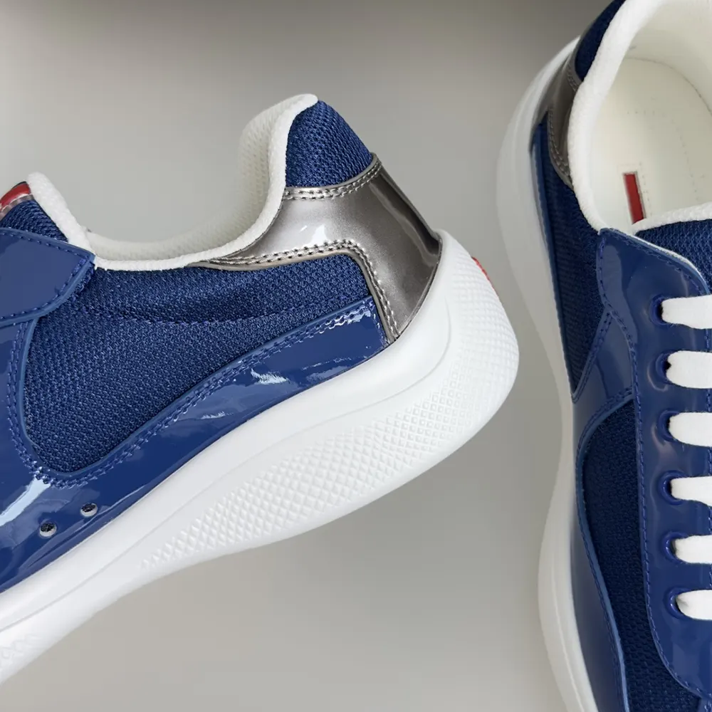 Prada Unisex Patent Leather And Technical Fabric Prada America’S Cup Sneakers-Navy - image 8