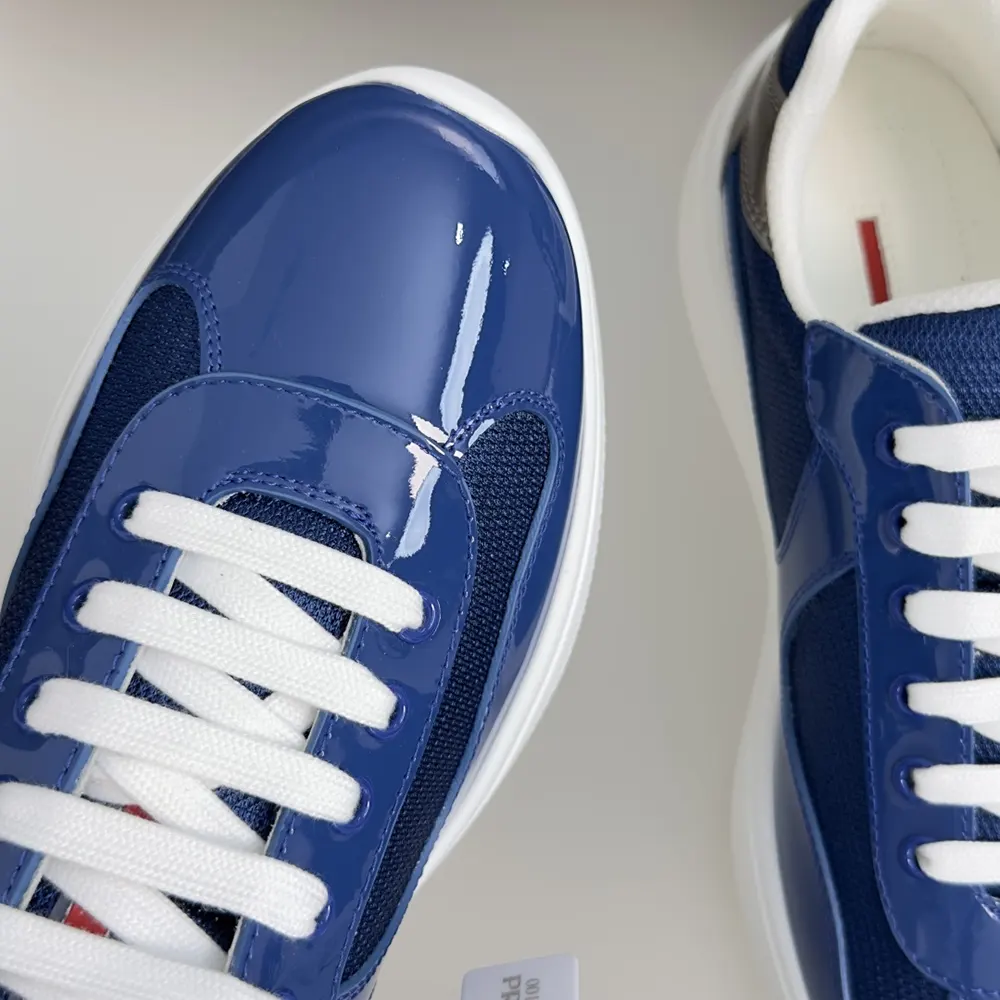 Prada Unisex Patent Leather And Technical Fabric Prada America’S Cup Sneakers-Navy - image 7