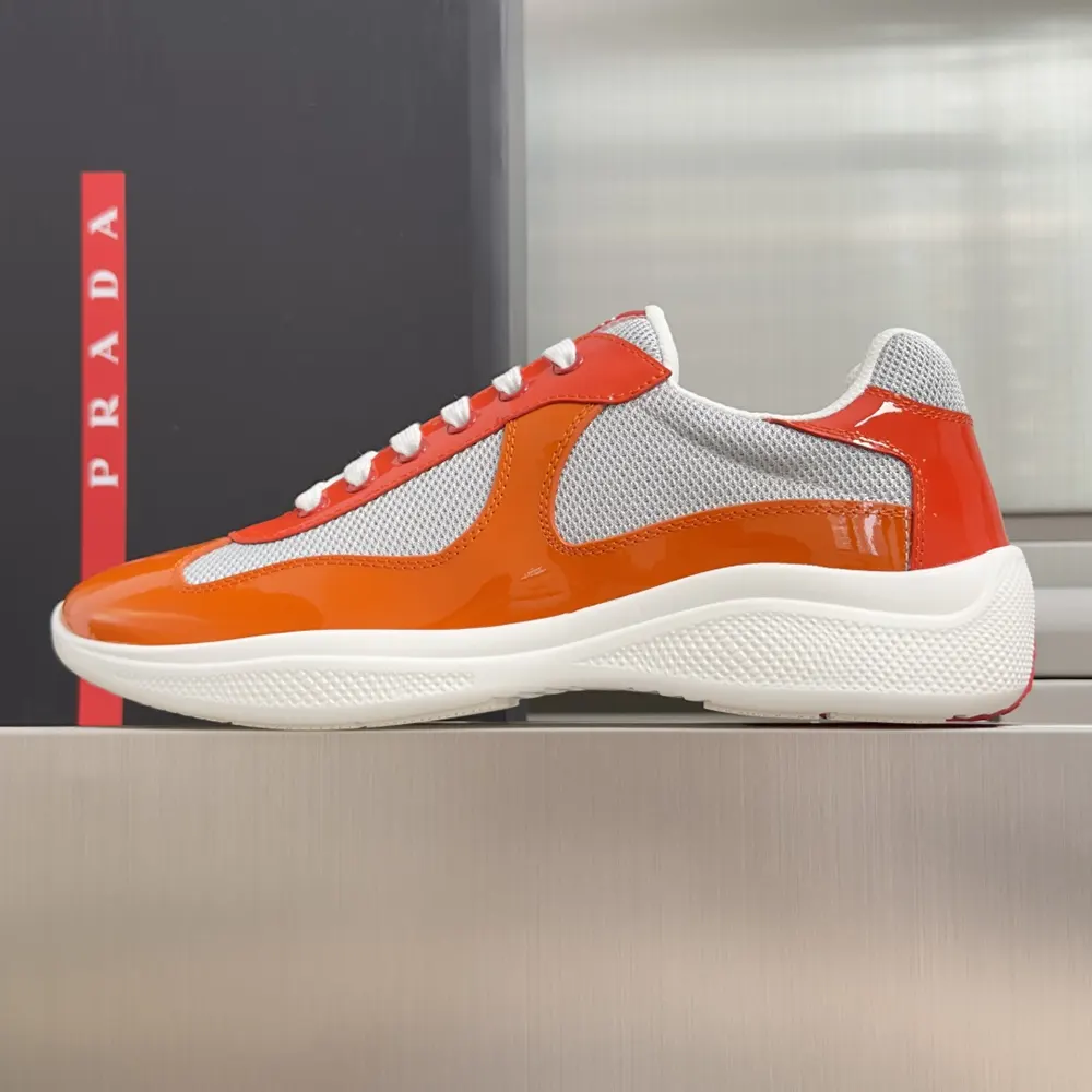 Overhead view showing lace-up detail of Prada Unisex Prada America’S Cup Sneakers