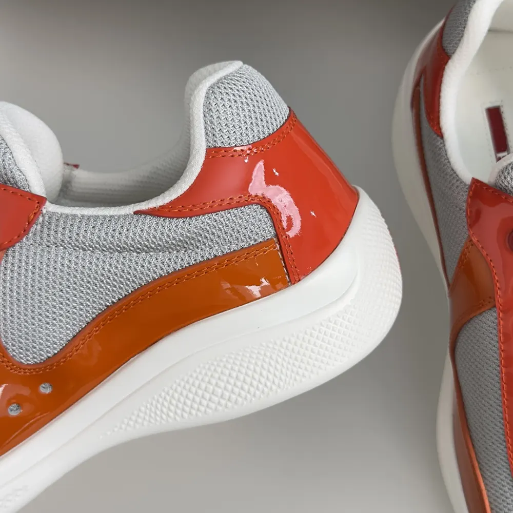 Prada Unisex Patent Leather And Technical Fabric Prada America’S Cup Sneakers-Orange - image 8