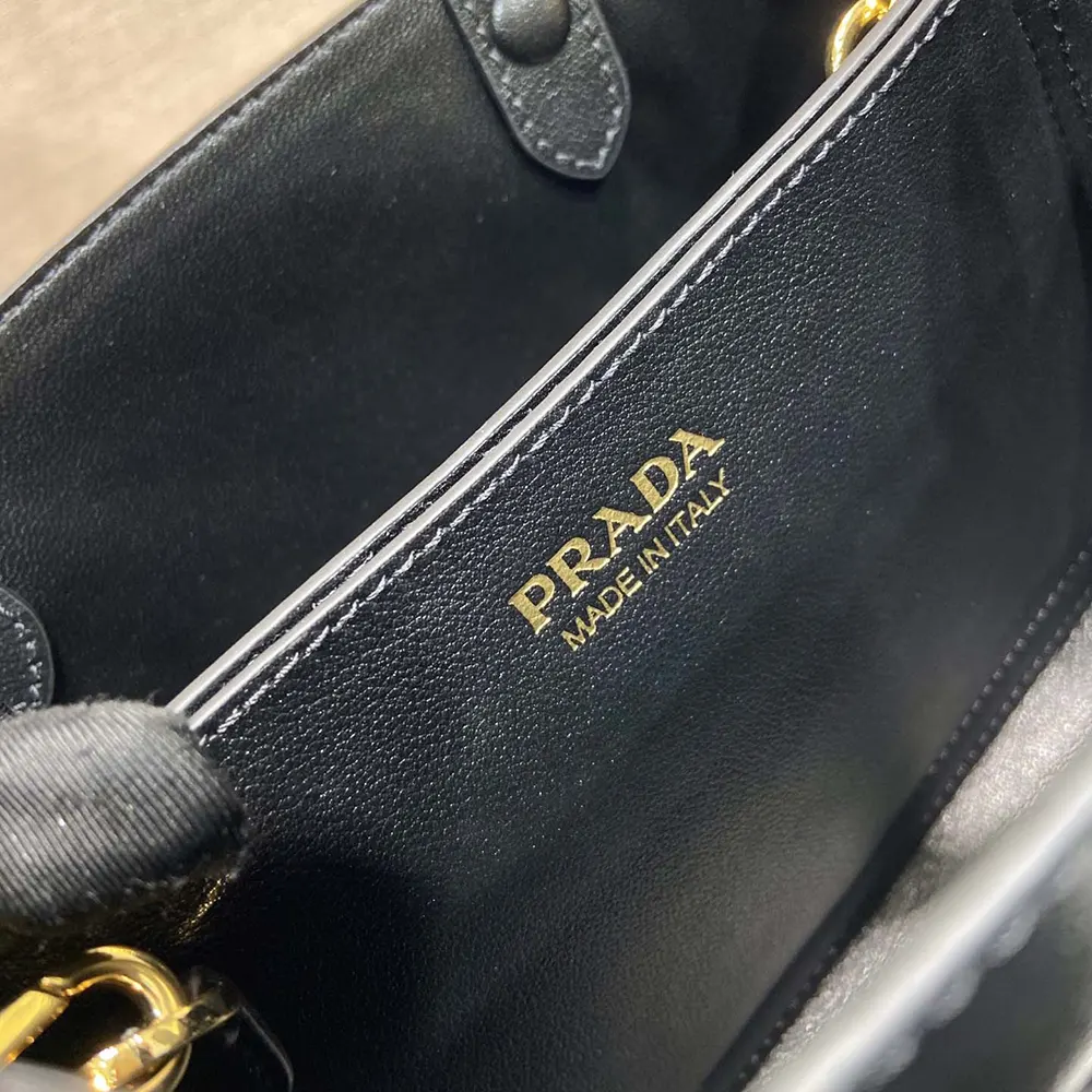 Prada Wome Buckle Small Leather Bag With Belt-Black - image 8