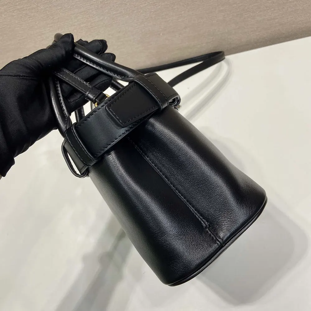 Prada Wome Buckle Small Leather Bag With Belt-Black - image 6