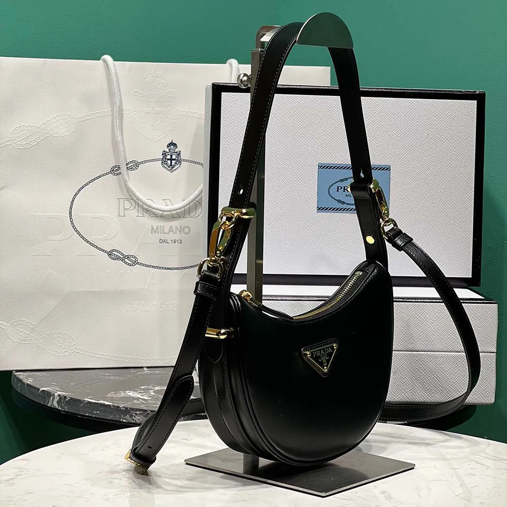 Prada Women Arqué Mini Leather Shoulder Bag - image 4