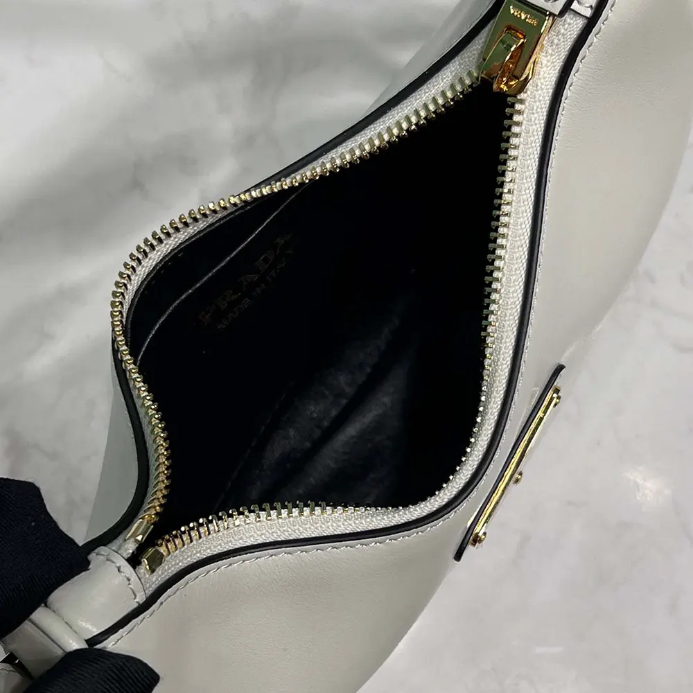Prada Women Arqué Mini Leather Shoulder Bag-White - image 10