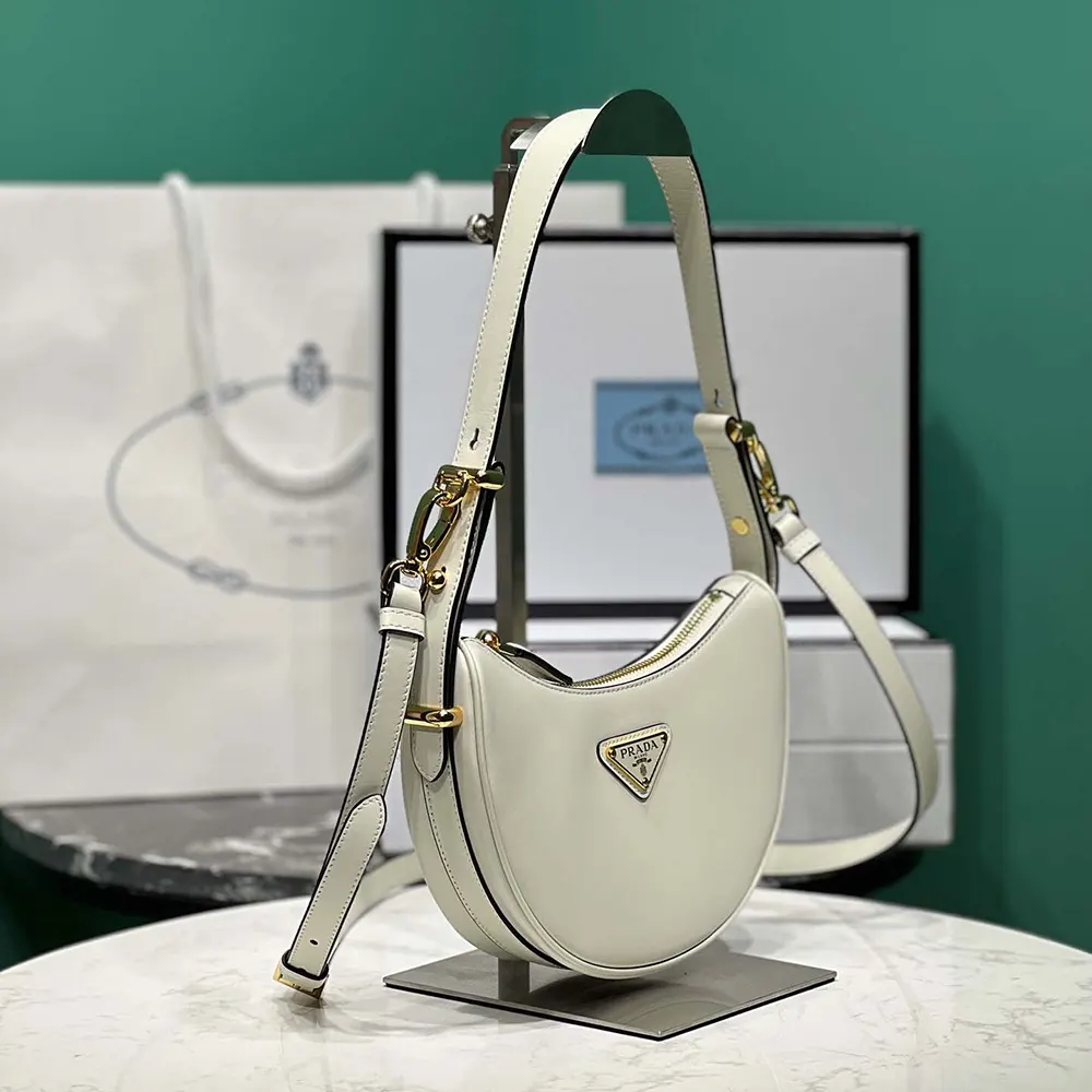 Prada Women Arqué Mini Leather Shoulder Bag-White - image 4