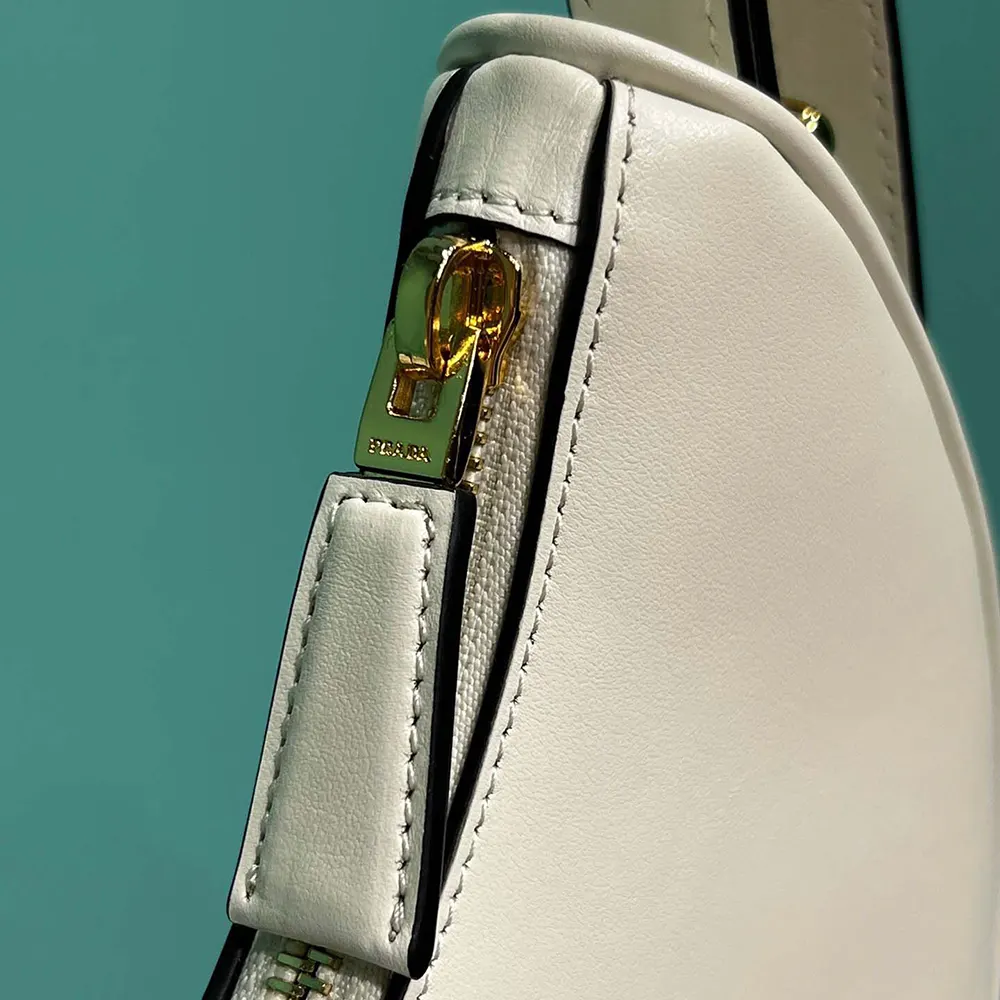 Prada Women Arqué Mini Leather Shoulder Bag-White - image 7