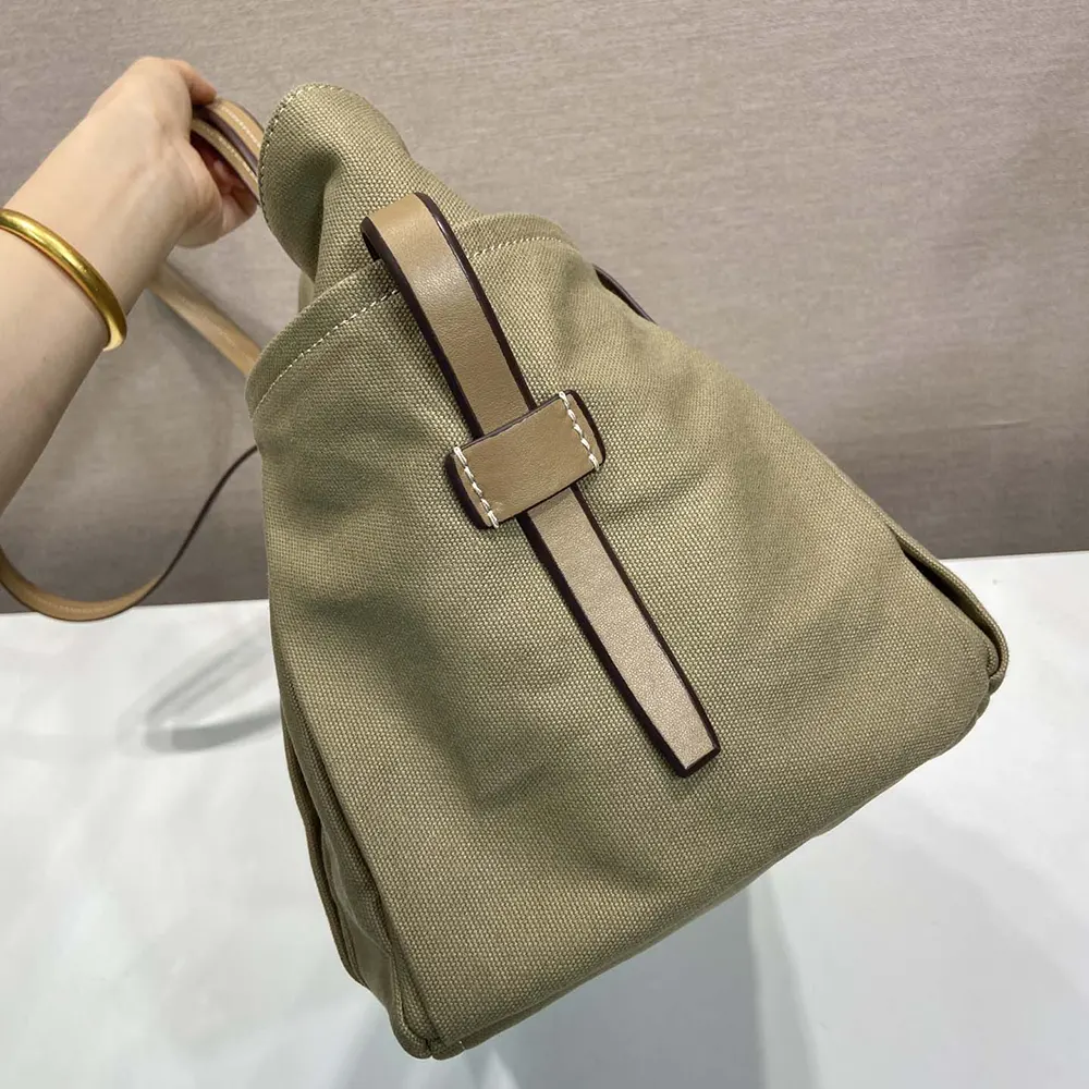 Prada Women Route Canvas and Leather Tote Bag - image 7
