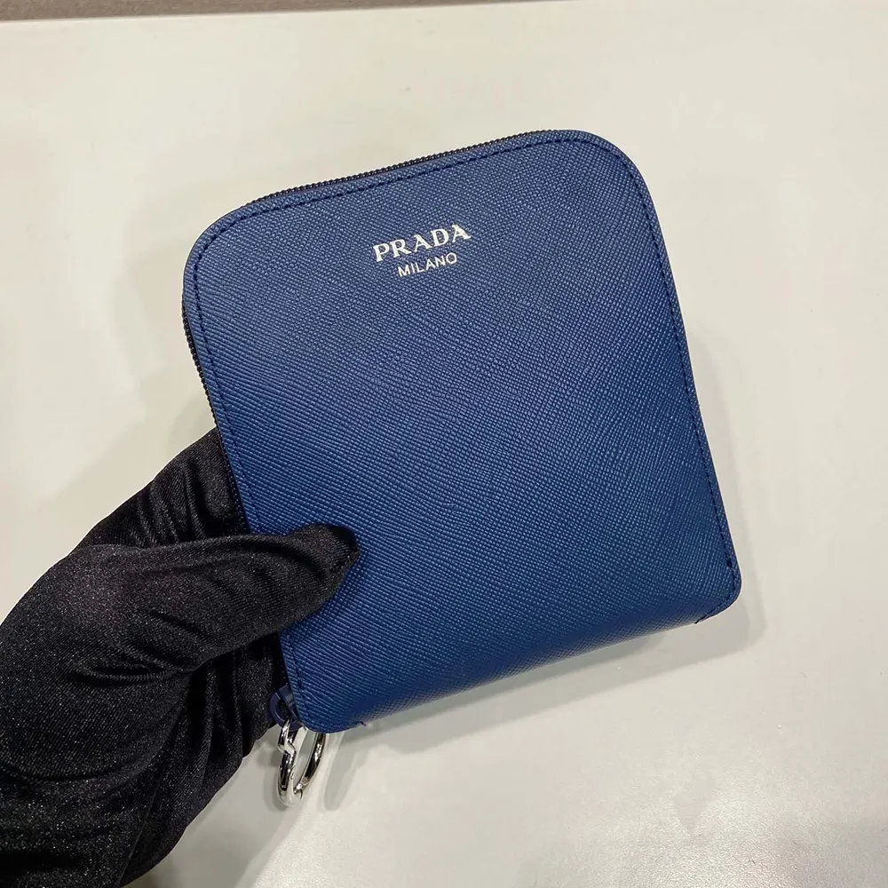 Prada Women Saffiano Leather Pendant With Re-Nylon Tote Bag-Baltic Blue - image 8