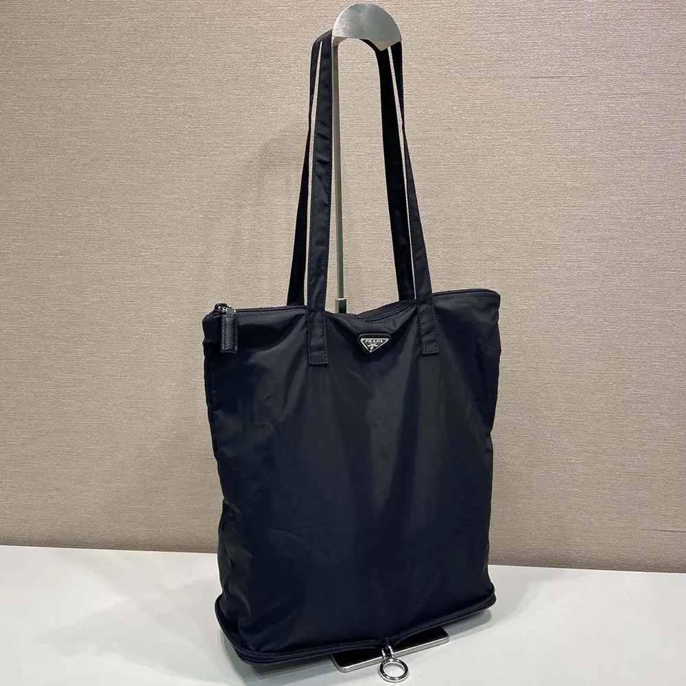 Prada Women Saffiano Leather Pendant With Re-Nylon Tote Bag-Black - image 5