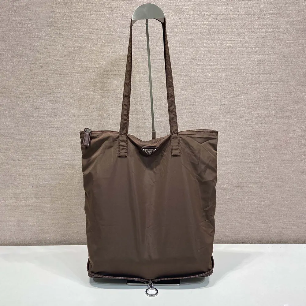 Prada Women Saffiano Leather Pendant With Re-Nylon Tote Bag-Sienna - image 4