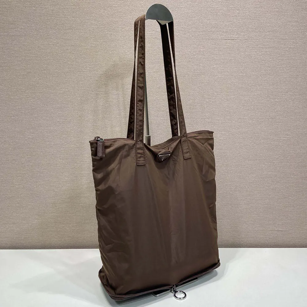 Prada Women Saffiano Leather Pendant With Re-Nylon Tote Bag-Sienna - image 5