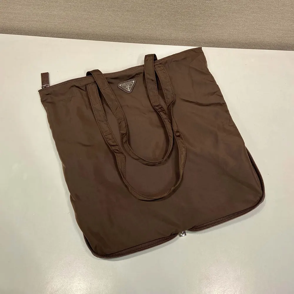 Prada Women Saffiano Leather Pendant With Re-Nylon Tote Bag-Sienna - image 6
