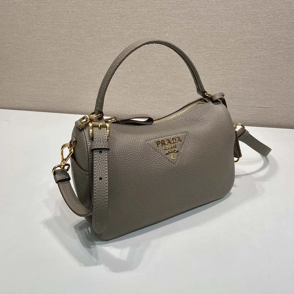 Prada Women Small Leather Bag-Clay Gray - image 5