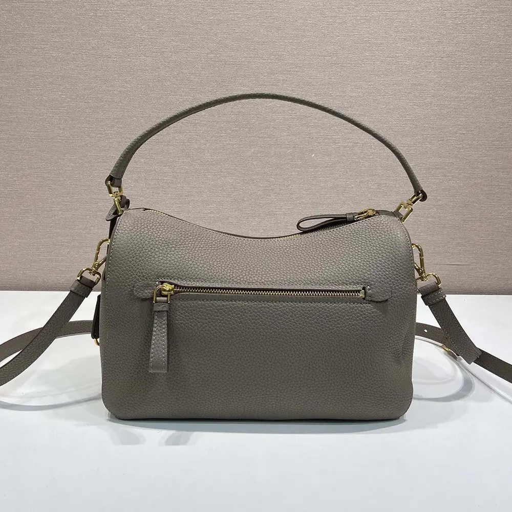 Prada Women Small Leather Bag-Clay Gray - image 4