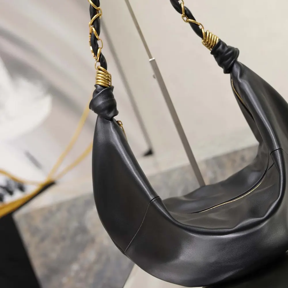 Saint Laurent YSL Women Amalia Small Hobo In Lambskin-Black - image 4