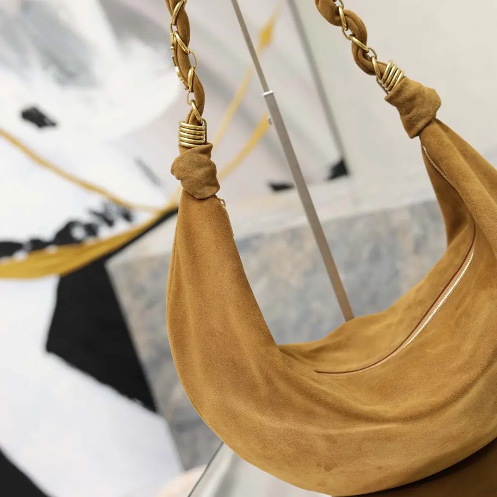 Saint Laurent YSL Women Amalia Small Hobo In Lambskin-Brown - image 6