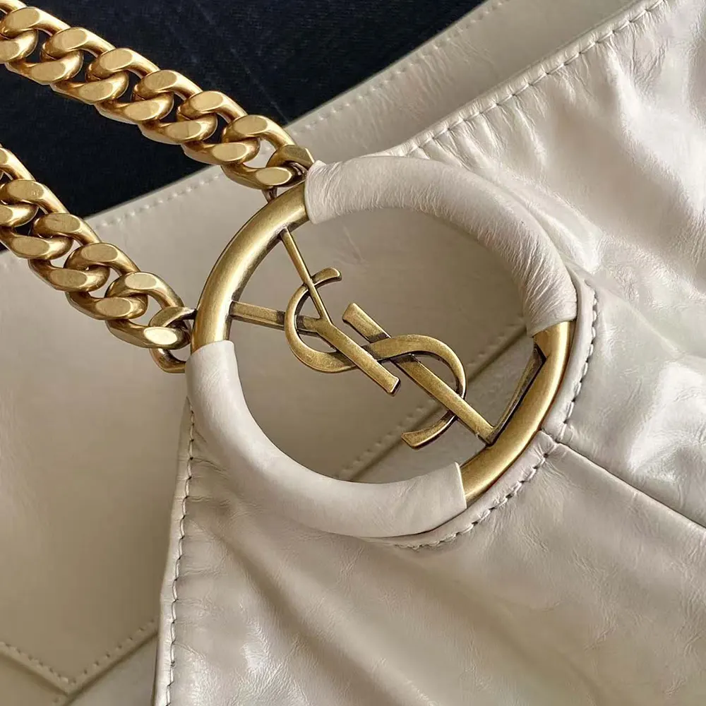 Saint Laurent YSL Women Hortense Hobo In Shiny Leather White - image 7
