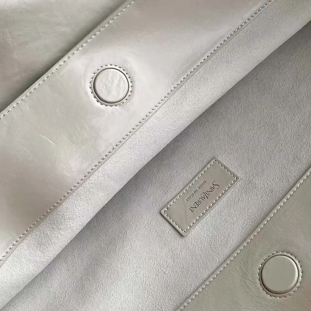 Saint Laurent YSL Women Hortense Hobo In Shiny Leather White - image 9