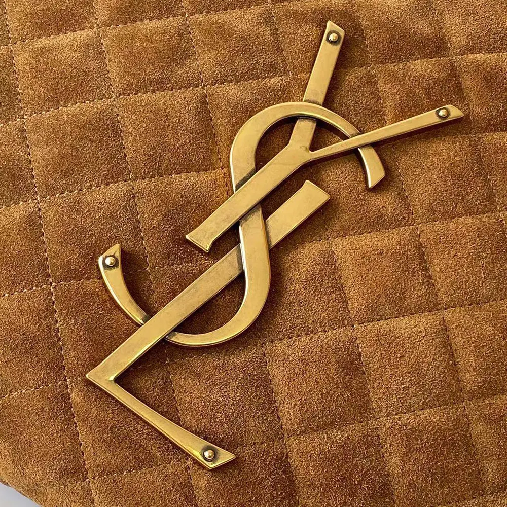 Saint Laurent YSL Women Icare Hobo In Quilted Suede Brown - image 8